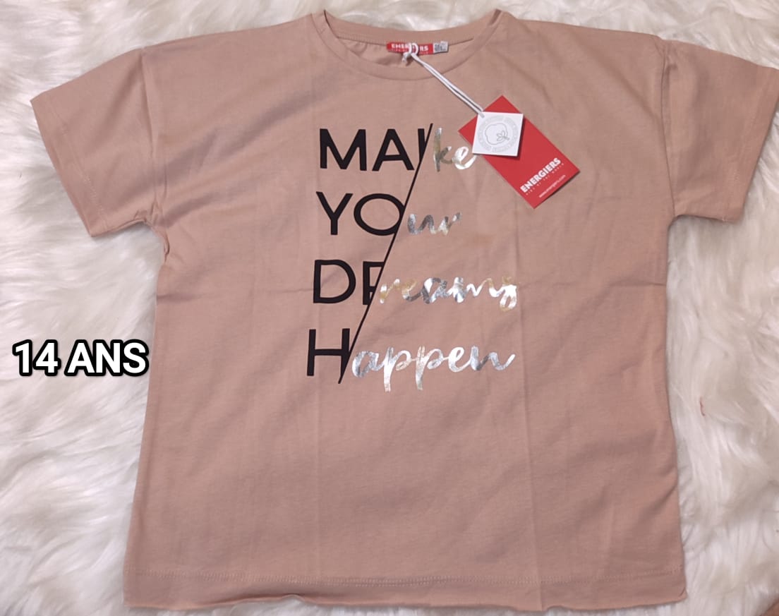 T-shirt "Energiers" Rose Poudré (14 ans)